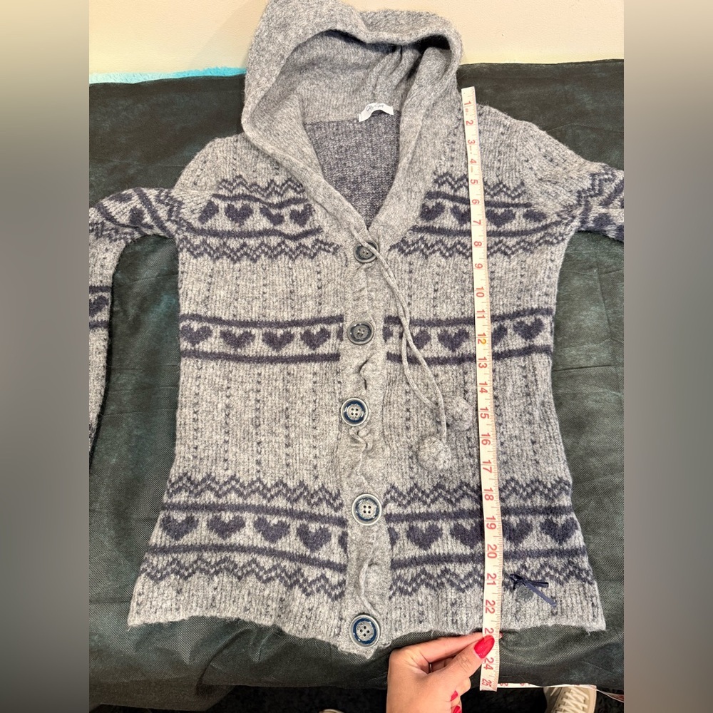 🔥Fly Girl Italy Cozy Gray Patterned Women's Sweater Size XS EC🔥 - Picture 5 of 6
